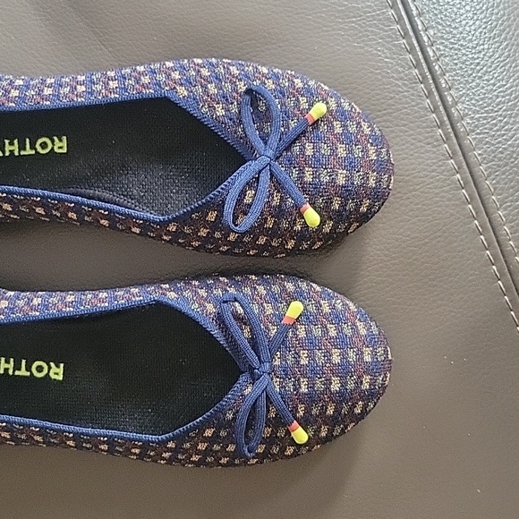 Rothy's The Bow Round Toe Evening Metallic Knit Fabric Ballet Flat - Picture 4 of 12